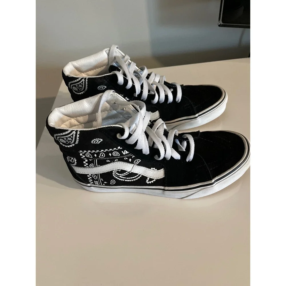 Vans‎ Sk8-Hi Bandana Paisley Black White High Top Skate Sneakers